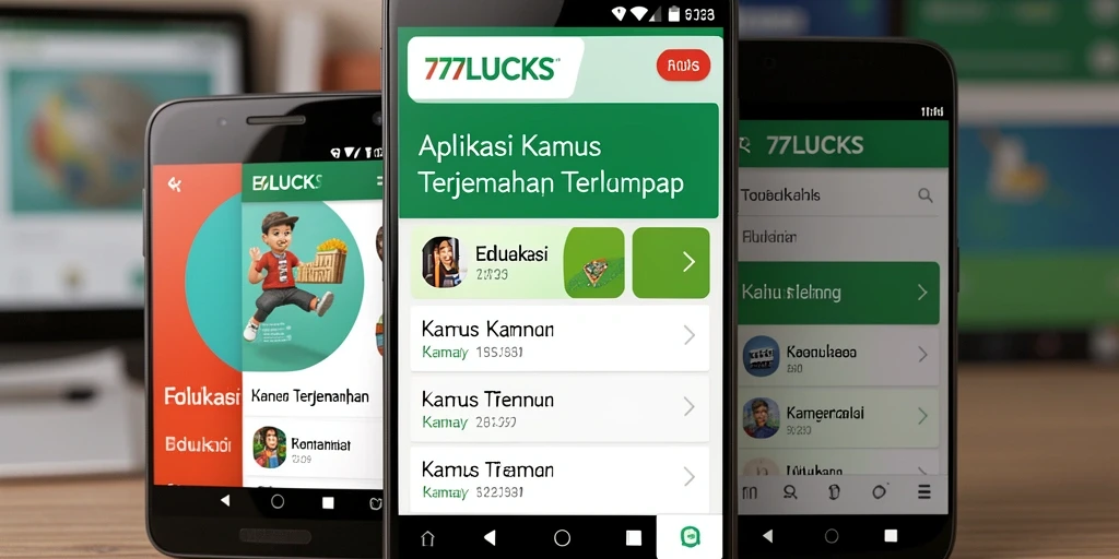 Antarmuka user-friendly dari aplikasi Kamus Terjemahan 77LUCKS.