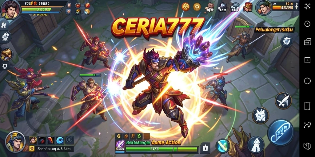 Tampilan grafis CERIA777 menunjukkan aksi seru dalam gameplay.