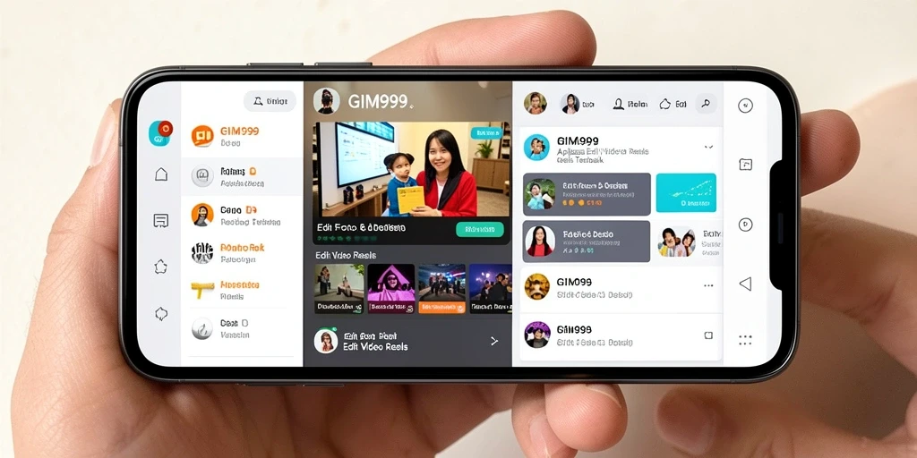 Tampilan antarmuka GIM999 untuk Edit Video Reels yang user-friendly.