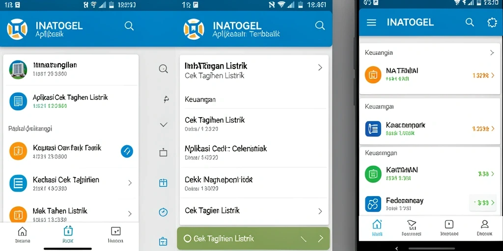 Antarmuka utama INATOGEL menampilkan informasi tagihan listrik dengan jelas.