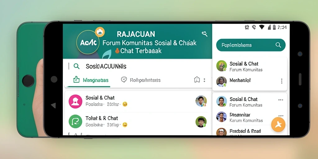 Tampilan utama aplikasi RAJACUAN dengan berbagai forum komunitas yang aktif.