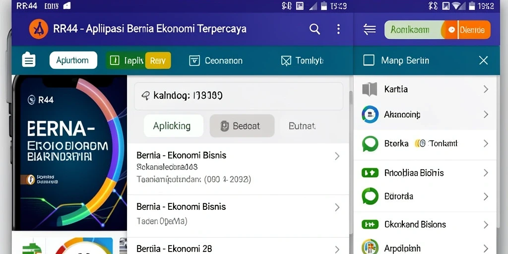 Antarmuka modern dan informatif dari aplikasi Ekonomi RR44.