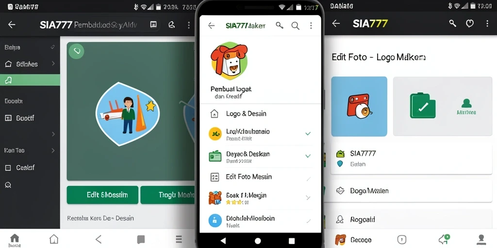 Antarmuka SIA777 yang intuitif untuk pembuatan logo.