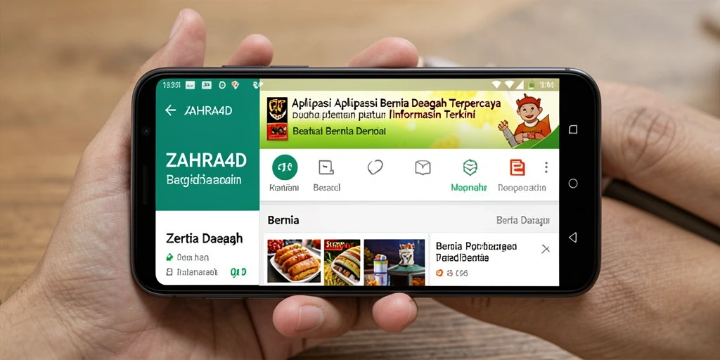 Antarmuka menarik aplikasi ZAHRA4D dengan berita daerah terkini.