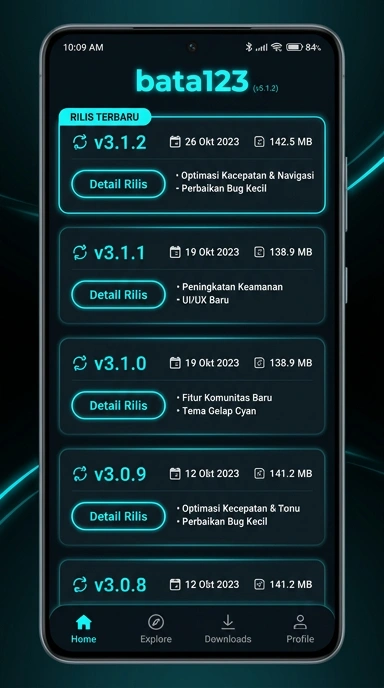 Riwayat Versi bata123 untuk Pengguna Android